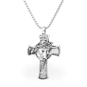 INRI Christian Cross Pure Tin Necklace