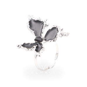 Black Liquid Butterfly Alloy Ring