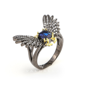 Black Devil Wings Brass Gothic Ring