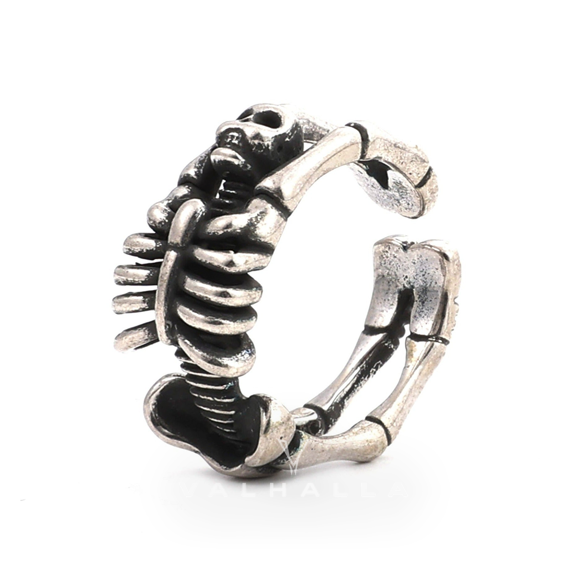 Gothic Yoga Skull Adjustable Ring