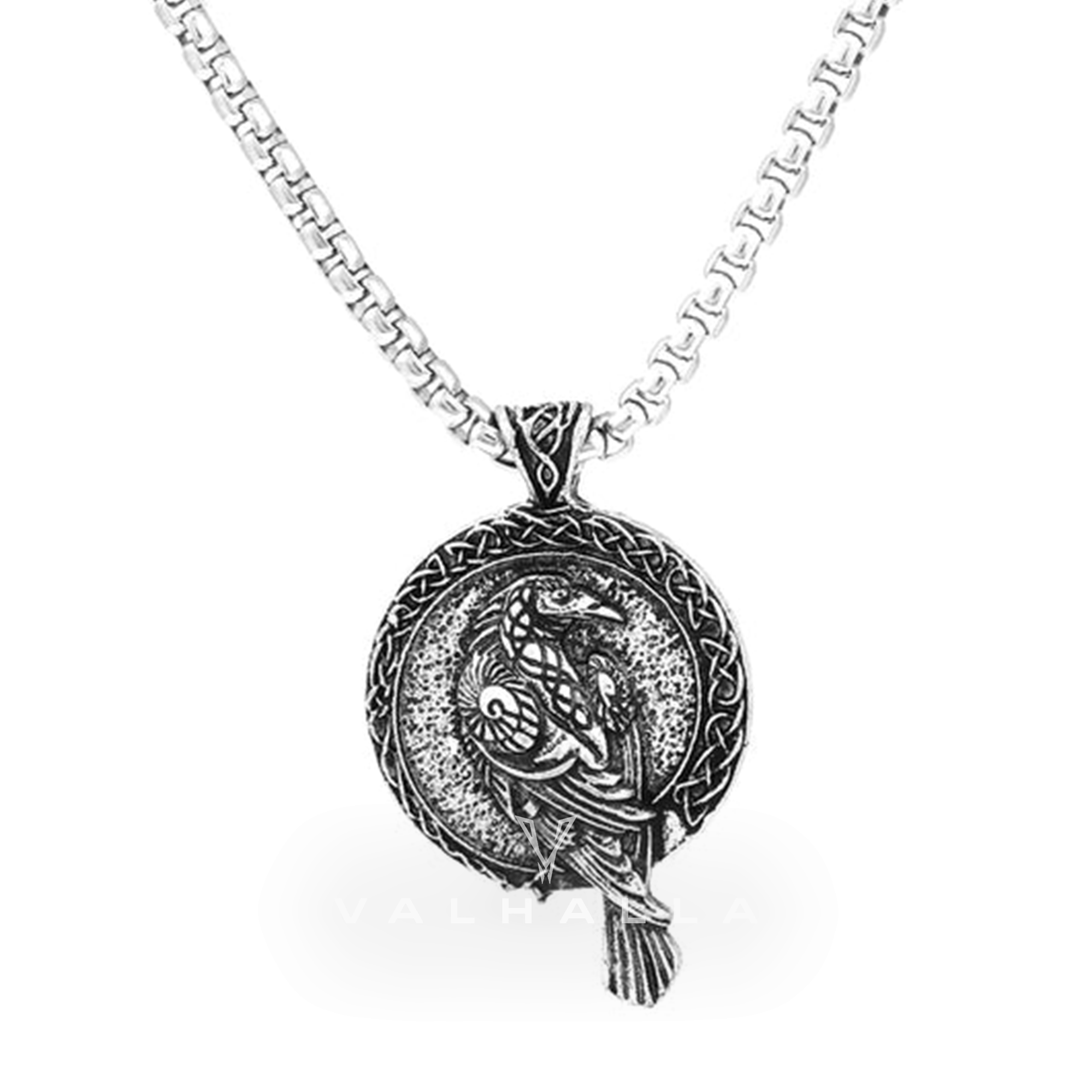 Raven And Triskele Viking Pendant & Chain