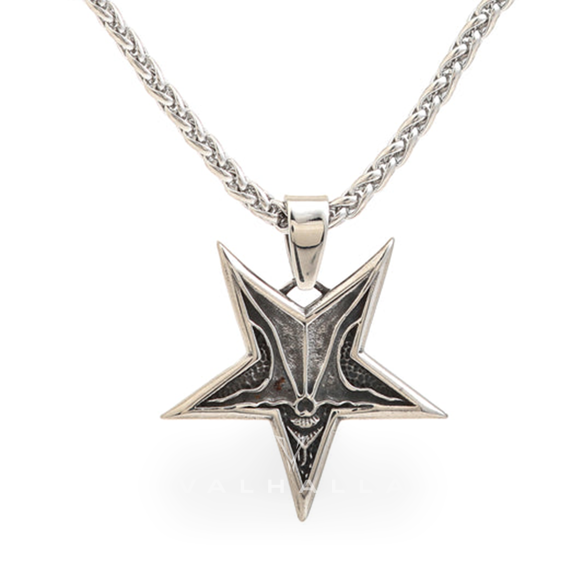 Devil Satan Smile Stainless Steel Pentagram Necklace