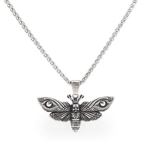 Death's-head Hawkmoth Stainless Steel Skull Pendant & Chain