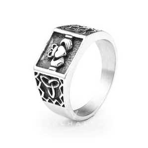 Irish Claddagh Stainless Steel Celtic Knots Ring