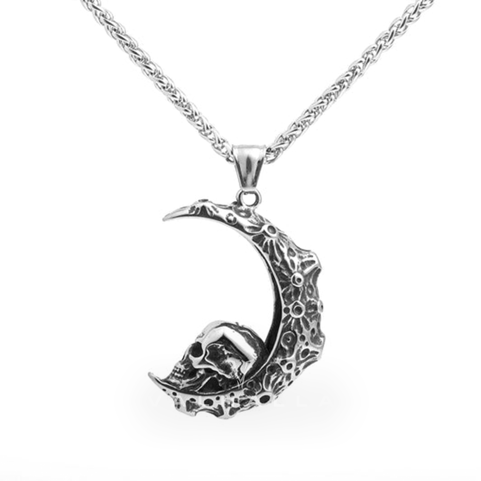 The Moon and Skull Stainless Steel Pendant & Chain