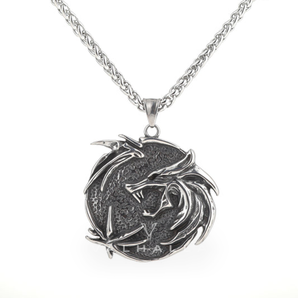 The Medallions Stainless Steel Wolf Pendant & Chain