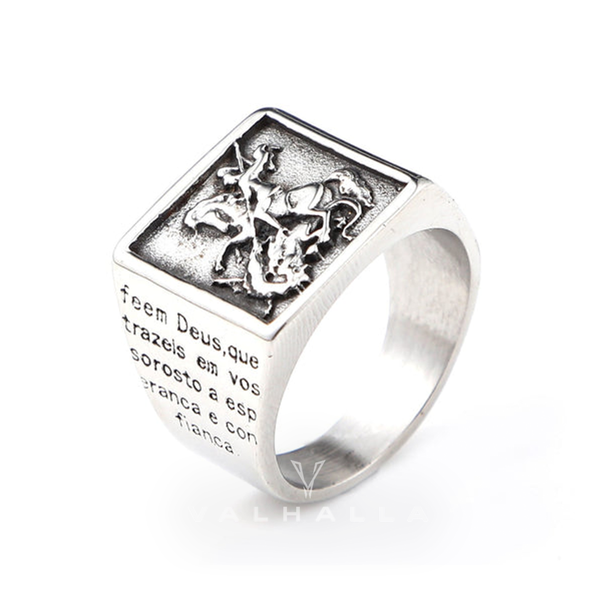 Saint George and the Dragon Stainless Steel Ring
