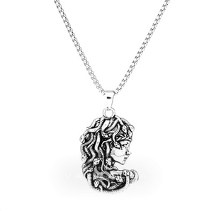 Greek Mythology Medusa Pure Tin Necklace Stainless Steel