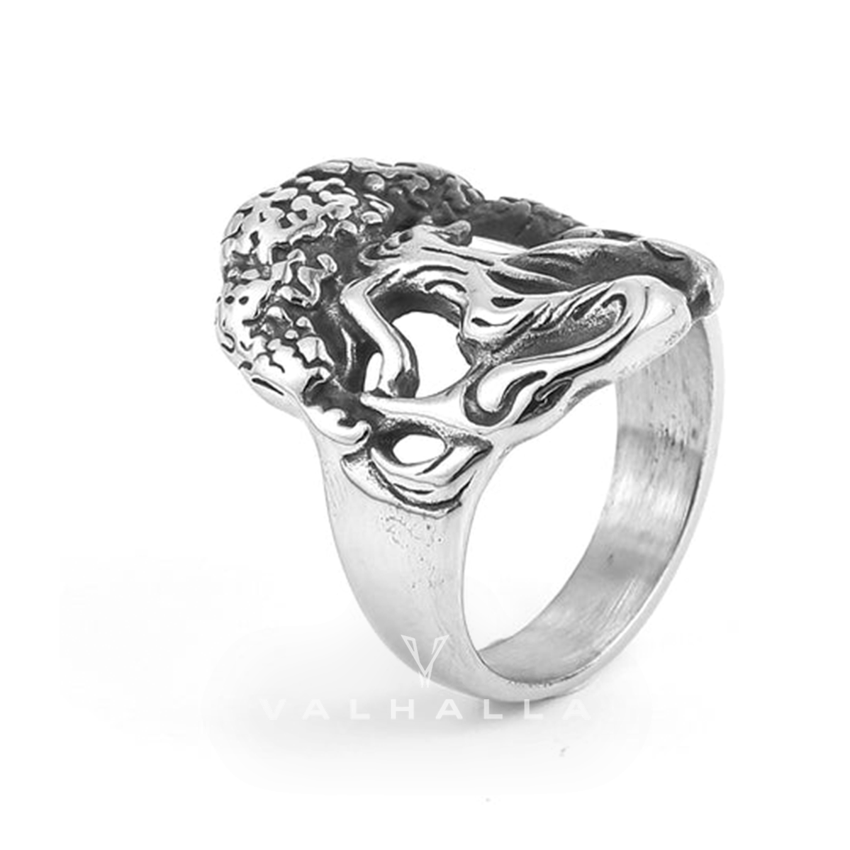 Handcrafted Stainless Steel Yggdrasil / Tree of Life Ring