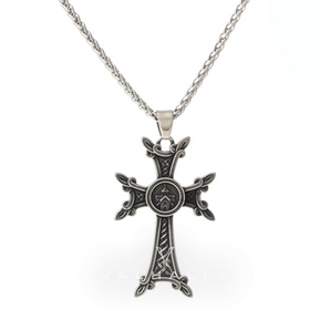 Vintage Celtic Cross Stainless Steel Viking Pendant & Chain