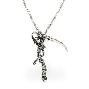 Reaper Scythe Stainless Steel Skull Pendant & Chain