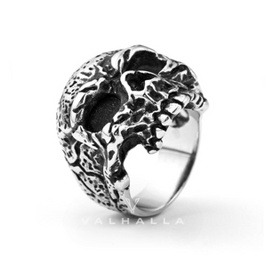 Vintage Vine Skull Masonic Ring