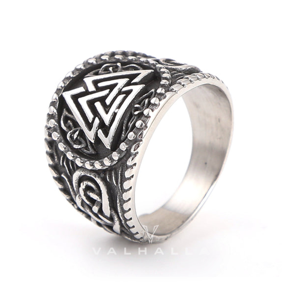 Valknut Symbol Celtic Knot Stainless Steel Viking Ring