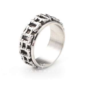 Vintage Motorcycle Chain Stainless Steel Spinner Ring