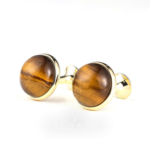 Tiger’s Eye Brass Gemstone Cufflinks