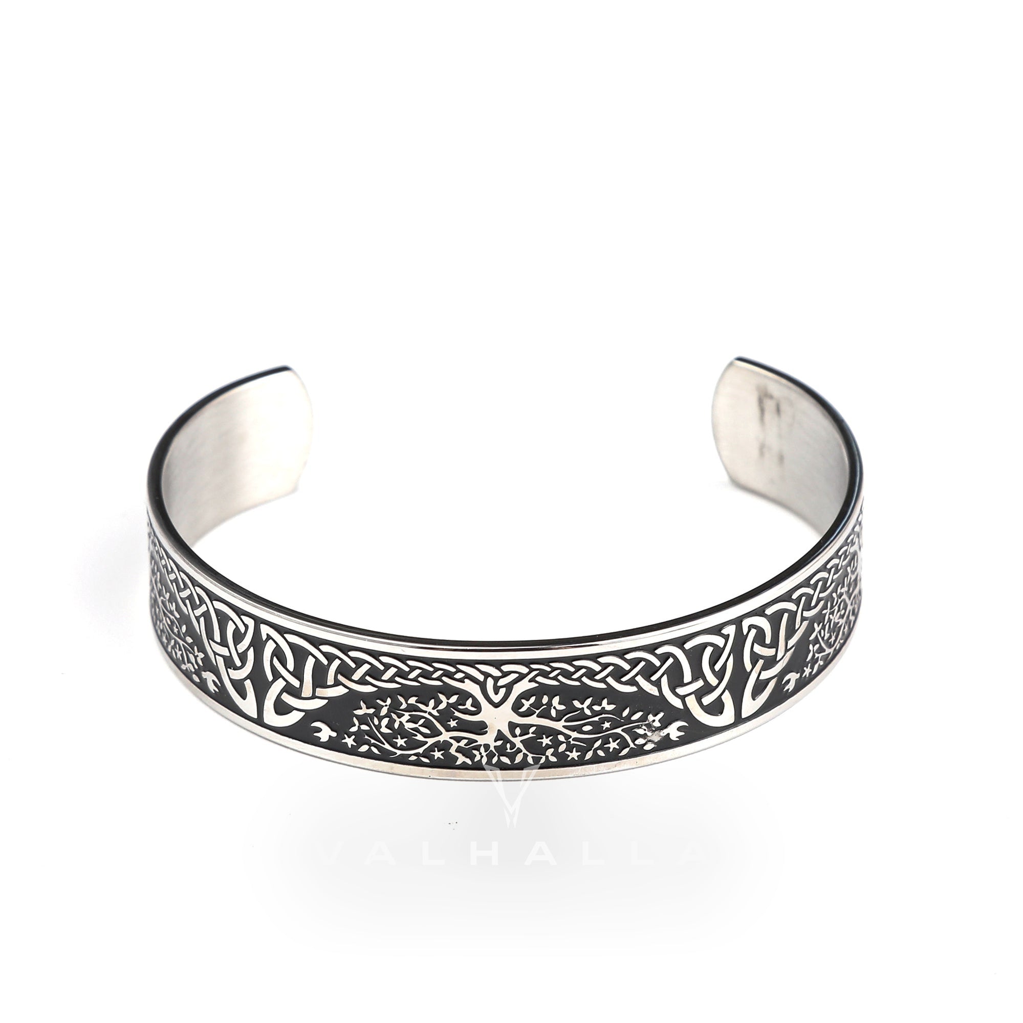 Celtic Knot Yggdrasil Stainless Steel Viking Cuff Bracelet