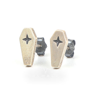 Gothic Coffin Cross Stud Earring