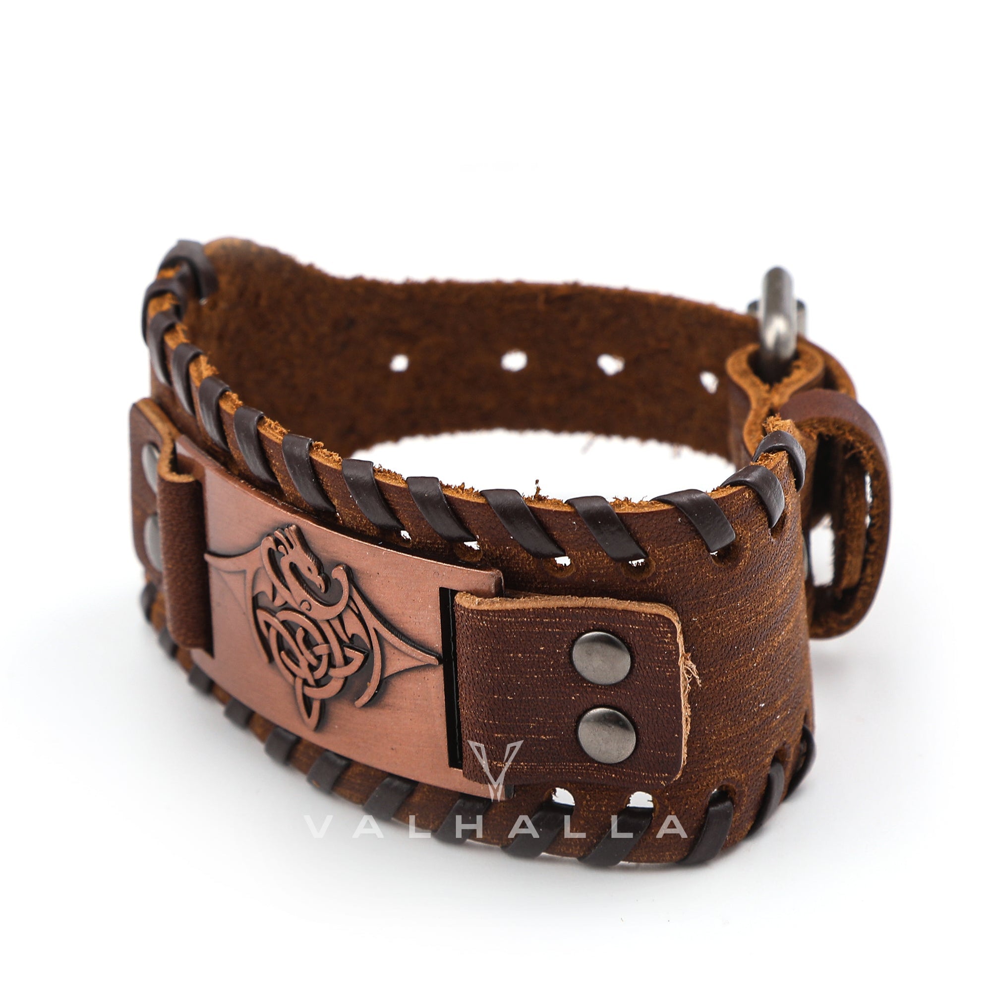 Vintage Celtic Dragon Alloy Leather Viking Bracelet