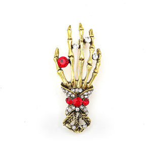 Skeleton Hand Alloy Skull Brooch