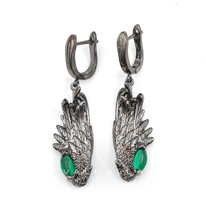 Dark Angel Wing Brass Gothic Earrings Stainless Steel