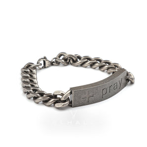 Simple Cross Prayer Men's Bracelet Stainless Steel