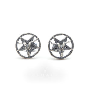 Baphomet Satan Stud Earrings