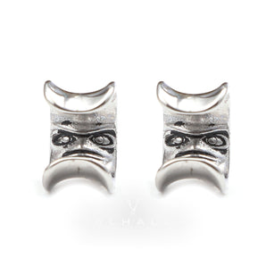 Moon Saddle Human Face Ear Gauge Stainless Steel