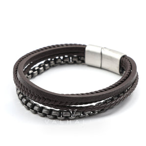 Simple Multi-layer Braided Stainless Steel Bracelet