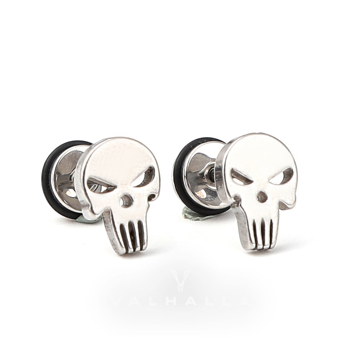 Spooky Stainless Steel Skull Stud Earrings