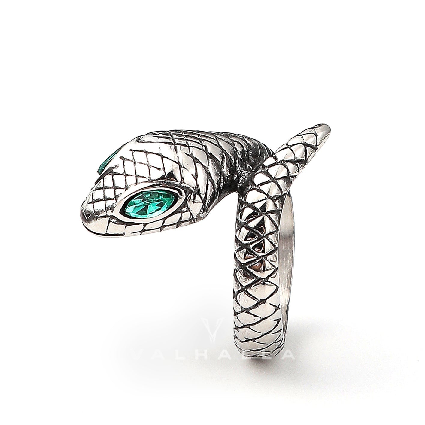 Punk Green-Eyed Snake Stainless Steel Animal Ring