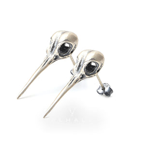 Hummingbird Skull Stud Earrings