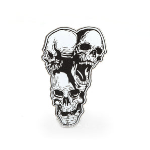 Gothic Stacked Skull Heads Alloy Brooch