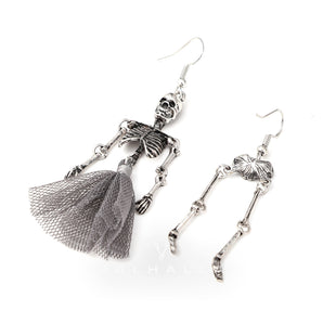 Halloween Joint Movable Dancing Skull Alloy Earrings