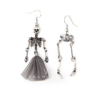 Halloween Joint Movable Dancing Skull Alloy Earrings