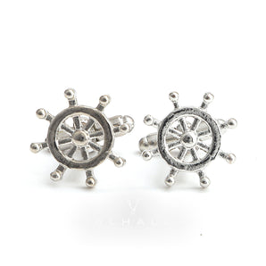 Anchor Rudder Brass Bullet Back Cufflinks