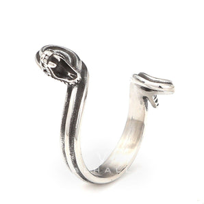 Fighting Snake Stainless Steel Animal Ring