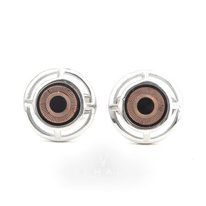 Exquisite Eye Brass Whale Back Cufflinks