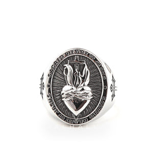 Sacred Heart of Jesus Sterling Sliver Ring Stainless Steel