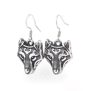 Nordic Wolf Stainless Steel Viking Earring