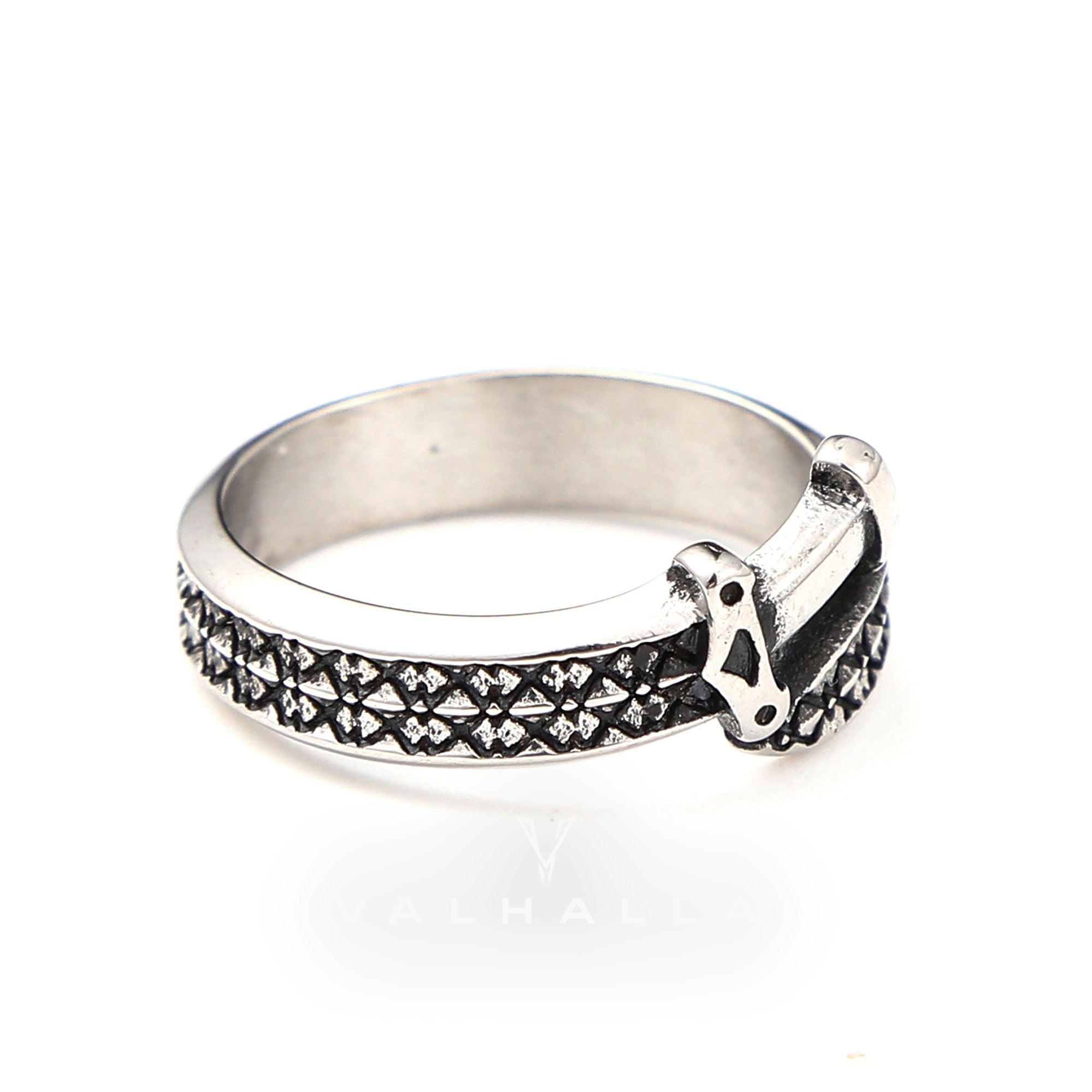 Punk Curved Sword Stainless Steel Ring