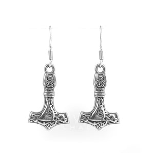 Odin Mjolnir Stainless Steel Viking Earrings