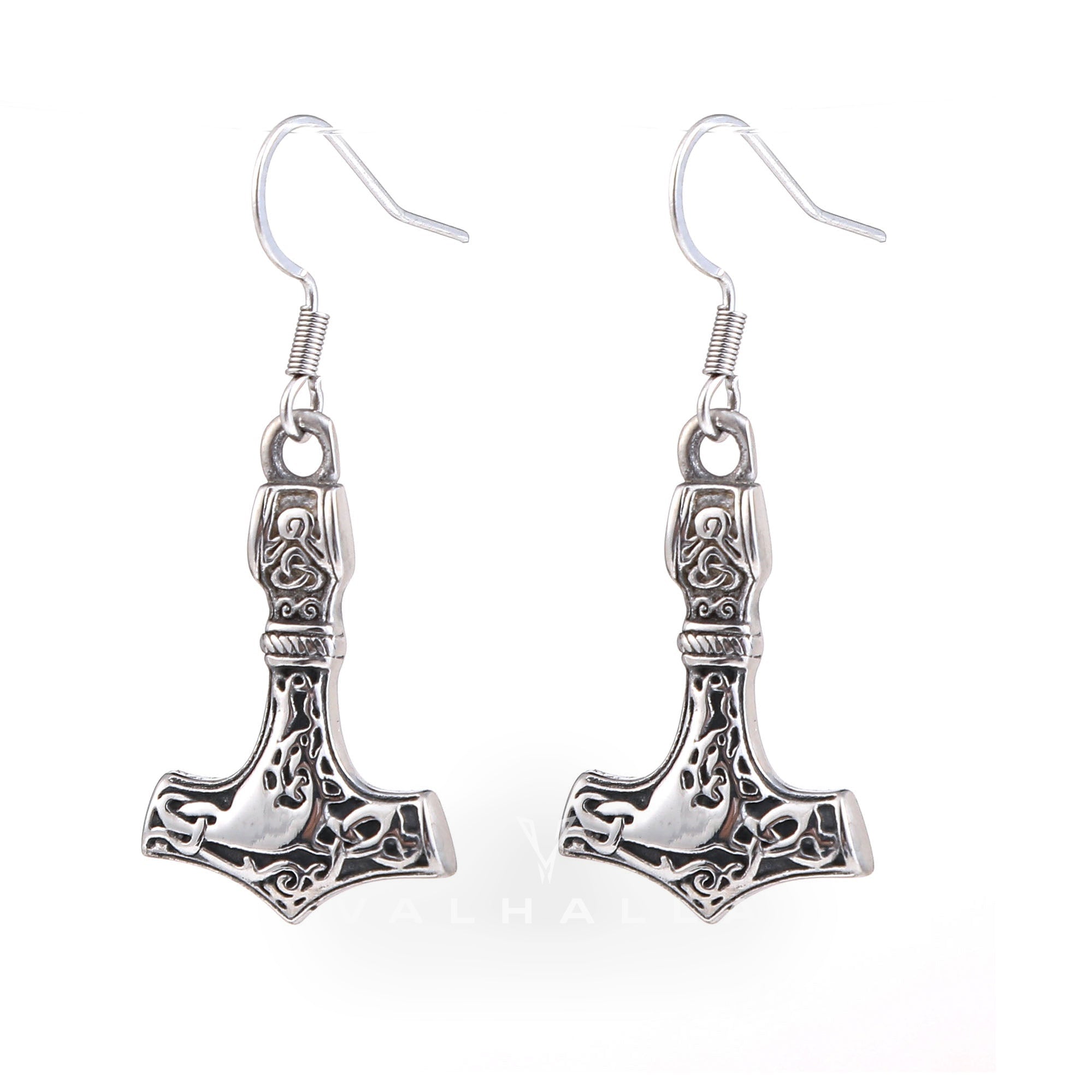 Odin Mjolnir Stainless Steel Viking Earrings