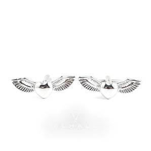 Angel Wings Brass Bullet Back Cufflinks