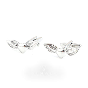 Angel Wings Brass Bullet Back Cufflinks