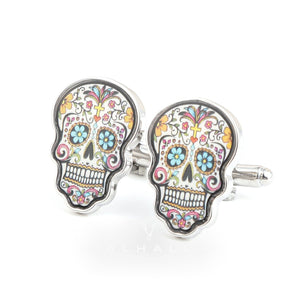 Sugar Skull Brass Cufflinks