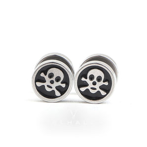 Round Stainless Steel Skull Stud Earring