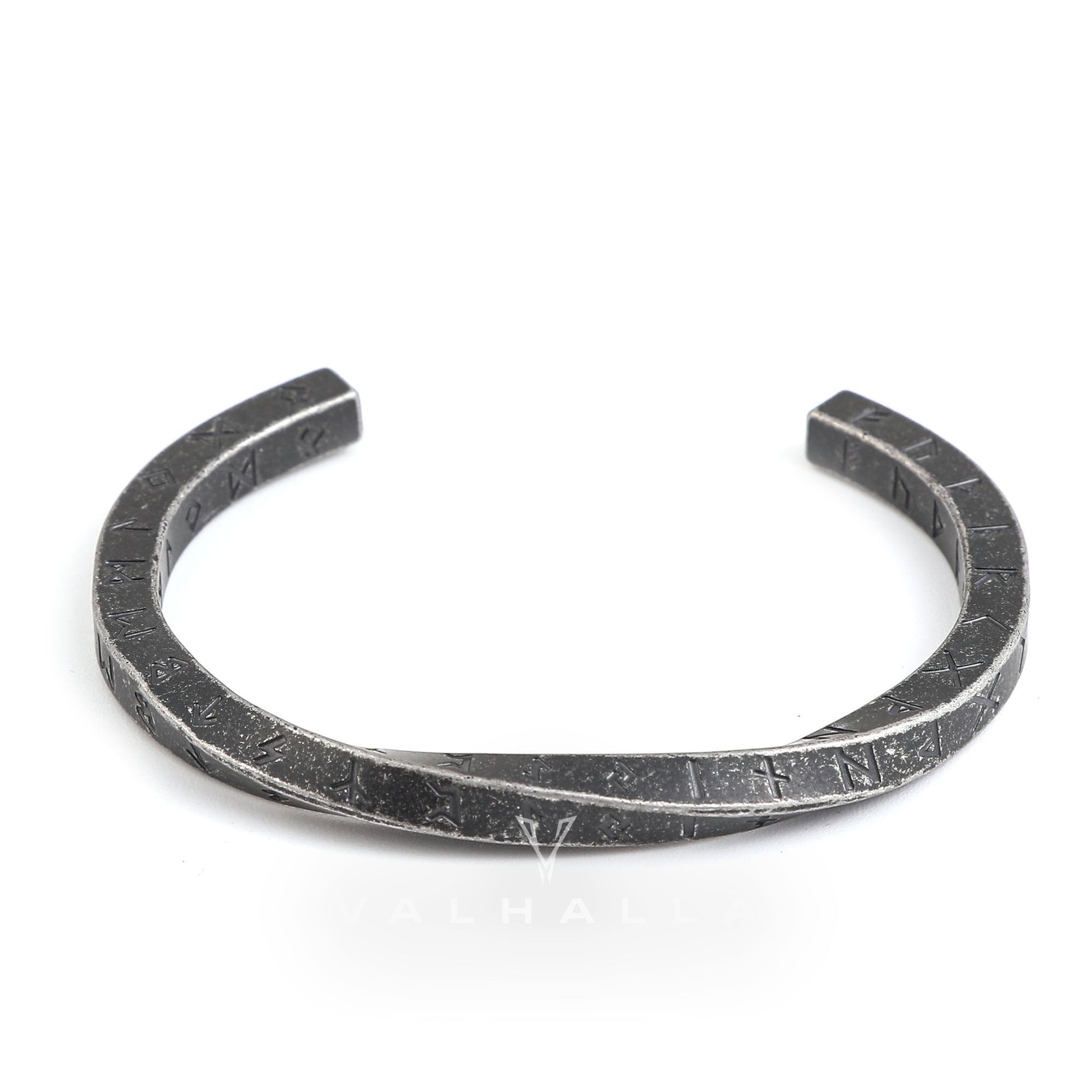 Viking Runes Twist Cuff Stainless Steel Bracelet