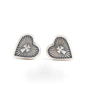 Sacred Heart Cross Stud Earrings