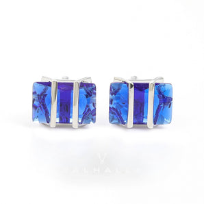 Rectangular CZ Stone Brass Cufflinks