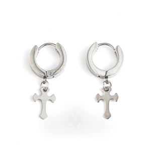 Simple Cross Design Stainless Steel Earrings